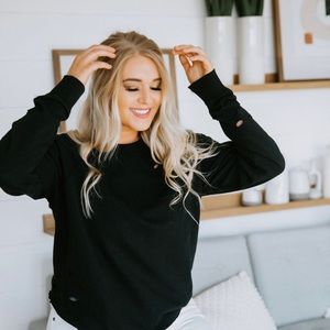 Kynlee Distressed Crew L